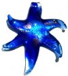1 42mm Sapphire with Gold Foil Lampwork Starfish Pendant